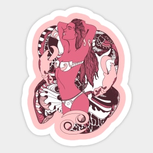 Pink and White Cancer Beauty Sticker